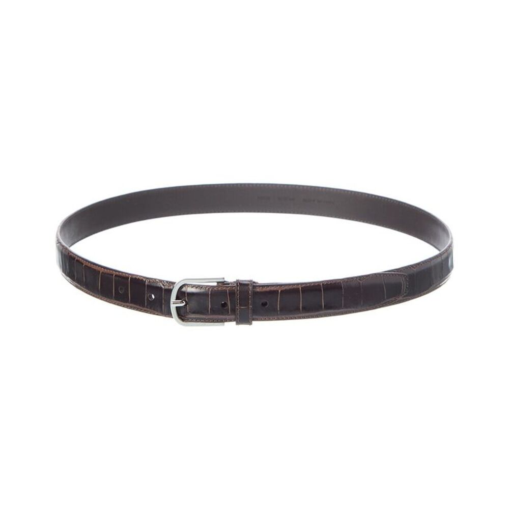 Toteme Croc-Embossed Leather Belt, Brown